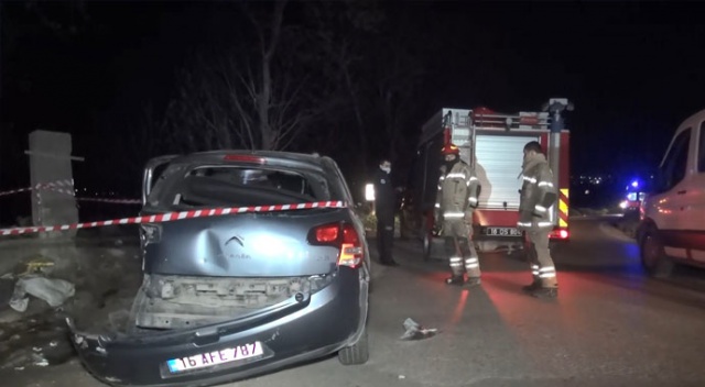Aşırı hız sonucu köprüye çarptı: 3 ağır yaralı Aşırı hız sonucu köprüye çarptı: 3 ağır yaralı