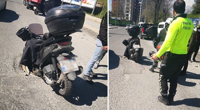 İstanbul’da ilginç kaza: Motosikletli kurye rögara düştü İstanbul’da ilginç kaza: Motosikletli kurye rögara düştü