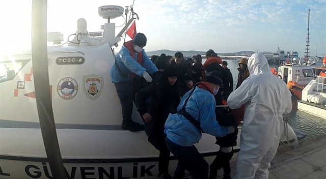 Türk kara sularına geri itilen 63 sığınmacı kurtarıldı Türk kara sularına geri itilen 63 sığınmacı kurtarıldı