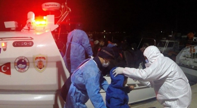 Yunan'ın ölüme terk ettiği 61 düzensiz göçmen kurtarıldı Yunan'ın ölüme terk ettiği 61 düzensiz göçmen kurtarıldı