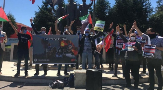 Bartın'da Filistinli gençlerden İsrail'e tepki