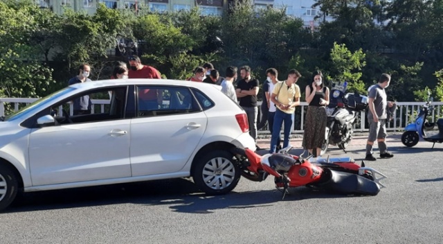 Motosiklet ile otomobil çarpıştı, yaralı var Motosiklet ile otomobil çarpıştı, yaralı var