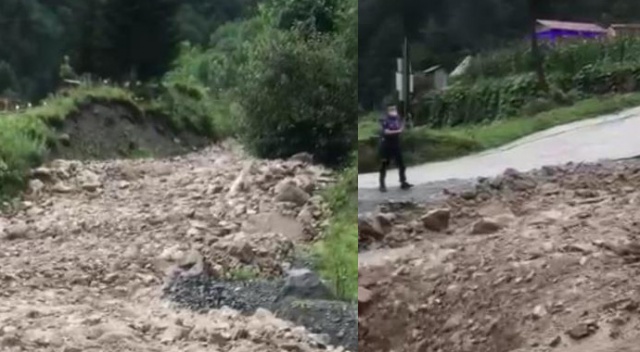 Uzungöl'de şiddetli yağışlar sonrası Koşon Deresi çamur aktı Uzungöl'de şiddetli yağışlar sonrası Koşon Deresi çamur aktı