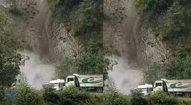 Çamlıhemşin’de heyelan: Araçlar son anda kurtuldu Çamlıhemşin’de heyelan: Araçlar son anda kurtuldu