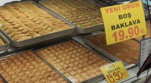 Enflasyona rakip baklava! "Boş" olarak satışa çıktı Enflasyona rakip baklava! "Boş" olarak satışa çıktı