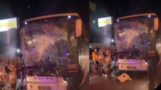 Otobüs tıra arkadan çarptı: Çok sayıda yaralı var
