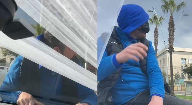 20 lirayı beğenmeyince 1 kilometre aracın üzerinde gitti! 20 lirayı beğenmeyince 1 kilometre aracın üzerinde gitti!
