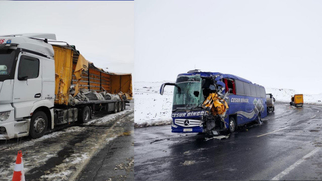Yolcu otobüsü tırla çarpıştı: Ölü ve yaralılar var Yolcu otobüsü tırla çarpıştı: Ölü ve yaralılar var