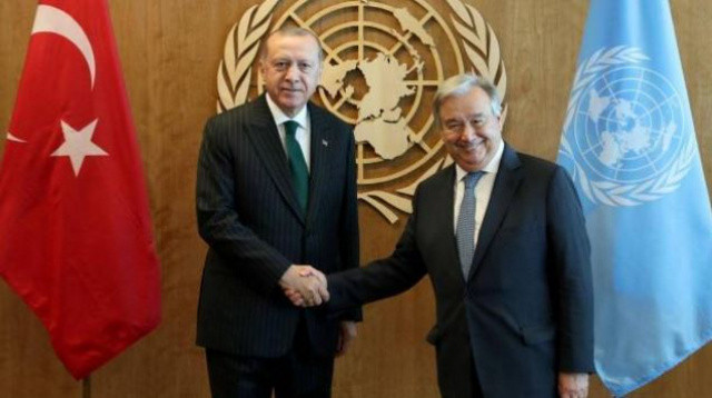 Cumhurbaşkanı Erdoğan BM Genel Sekreterini kabul etti Cumhurbaşkanı Erdoğan BM Genel Sekreterini kabul etti