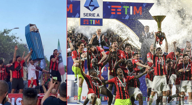 Hakan Çalhanoğlu'nu tabuta koydular! Milan taraftarının İnter nefreti... Hakan Çalhanoğlu'nu tabuta koydular! Milan taraftarının İnter nefreti...