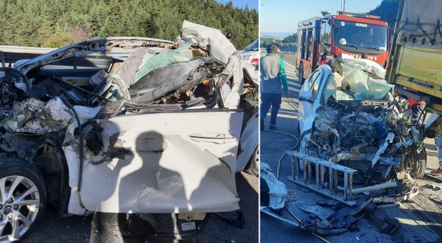 Tırla çarpışan araç hurdaya döndü! Aynı aileden 2 kişi öldü, 1 yaralı Tırla çarpışan araç hurdaya döndü! Aynı aileden 2 kişi öldü, 1 yaralı
