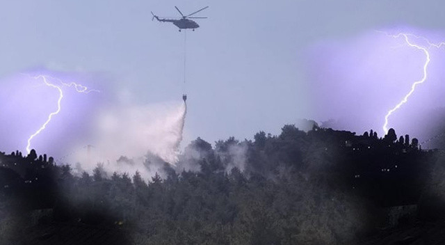 Antalya&#039;da şimşek nedeniyle yangın çıktı