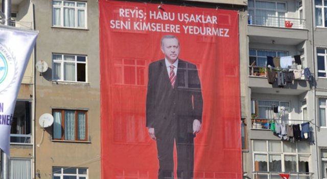 Cumhurbaşkanı Erdoğan için ilginç pankart