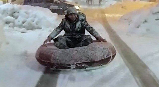Böyle olur Karadenizlinin kayağı