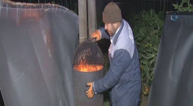 Çiftçiden don nöbeti