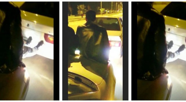 Yakıtı biten otomobili böyle götürdüler