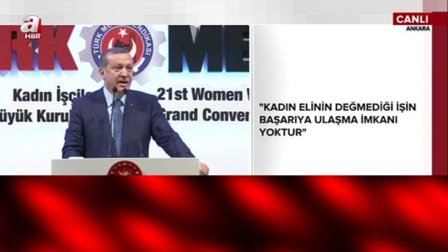Cumhurbaşkanı Erdoğan Kadın İşçiler Kurultayı'nda ayakta alkışlandı