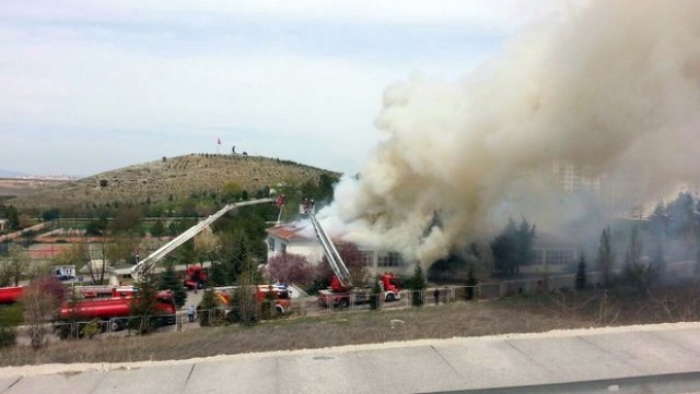 Ankara'da askeri bölgede yangın