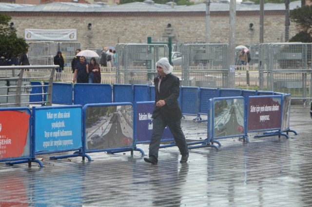 Taksim’den yağmur manzaraları