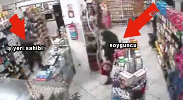 Market sahibi soyguncuyu böyle öldürdü