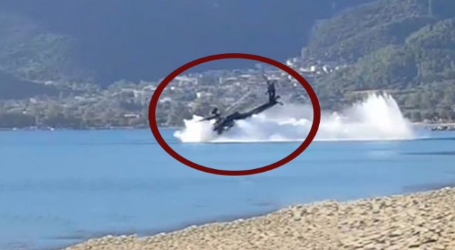 İşte Yunan helikopterinin düştüğü o görüntüler