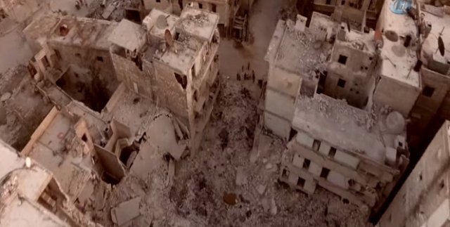 Halep’teki yıkım havadan böyle görüntülendi