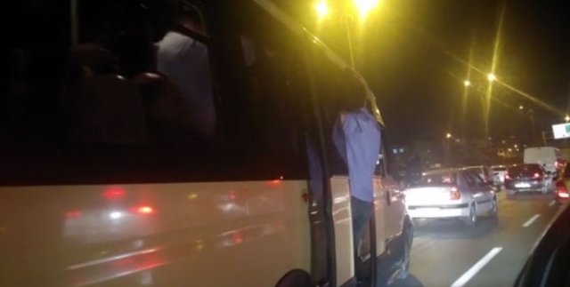 TEM'de 'pes' dedirten yolculuk kamerada