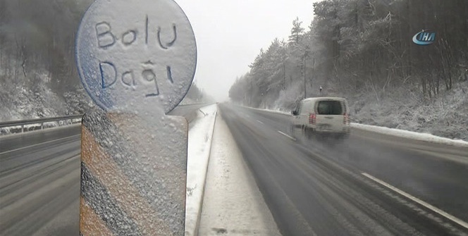 Bolu Dağı’nda kar yağışı başladı