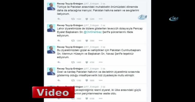 Cumhurbaşkanı Erdoğan: 'Pakistan halkına selam ve sevgilerimi iletiyorum'