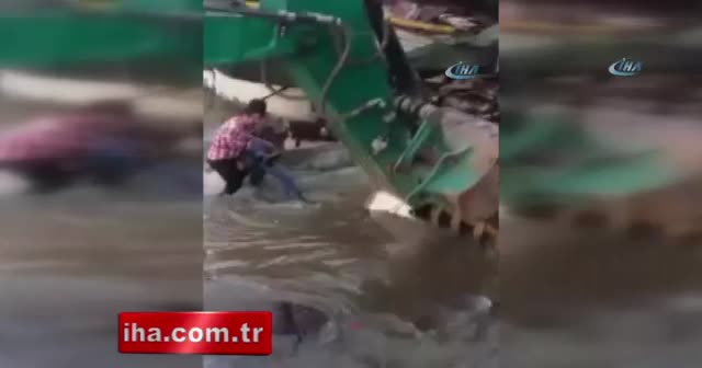 Derede korku dolu anlar amatör kameraya böyle yansıdı