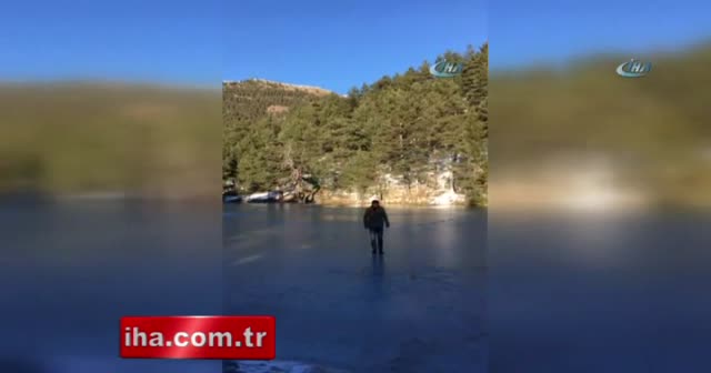 Limni Gölü buz tuttu