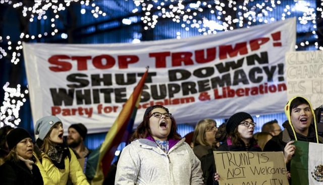 Chicago'da Trump karşıtı gösteri