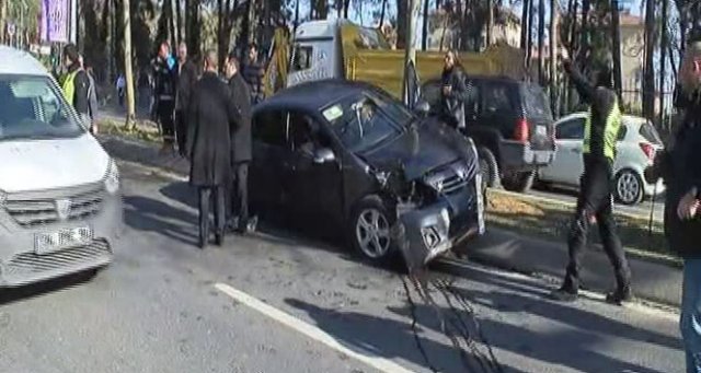 Erdoğan'ın konvoyunda kaza