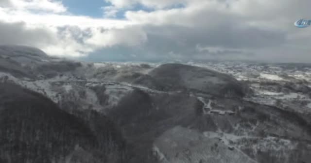Bolu Dağı’nda eşsiz kar manzarası havadan görüntülendi