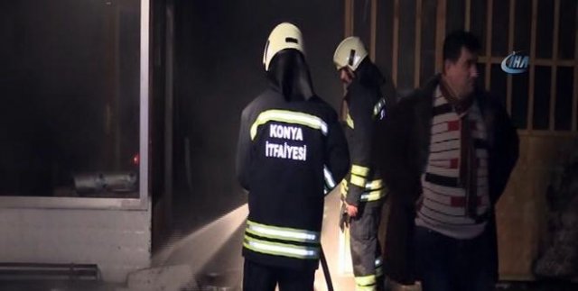Konya'da mobilya atölyesinde yangın