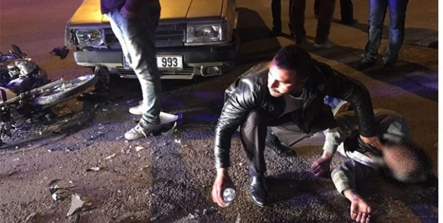 Karaman'da motosiklet otomobille çarpıştı
