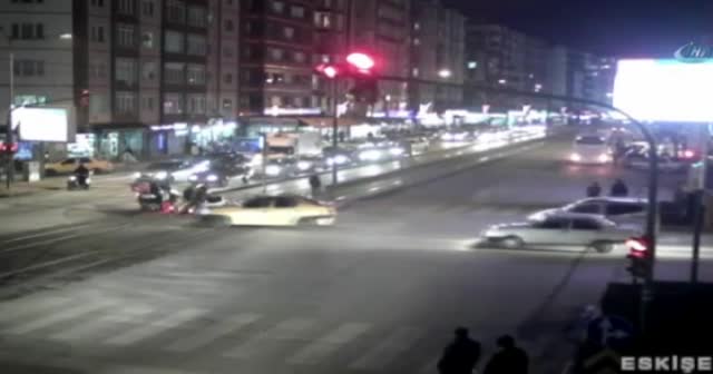 Eskişehir'de motosiklet kazaları MOBESE’de
