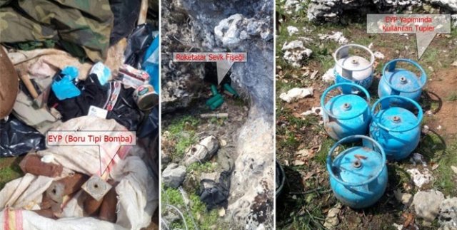 Terör örgütüne ait sığınaklar yerle bir edildi