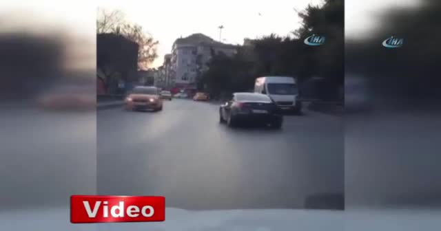 Trafik magandası hastaneler bölgesinde böyle drift yaptı
