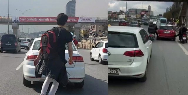İstanbul trafiğinde pes dedirten görüntüler