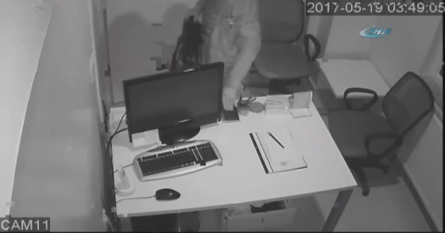 V maskeli hırsız kameraya takıldı