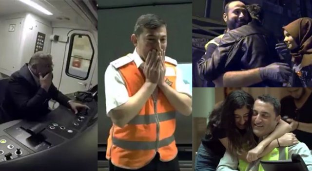 Metro çalışanlarına babalar günü sürprizi