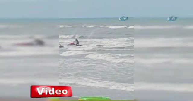 Boğulan vatandaşı jet ski ile kurtardılar