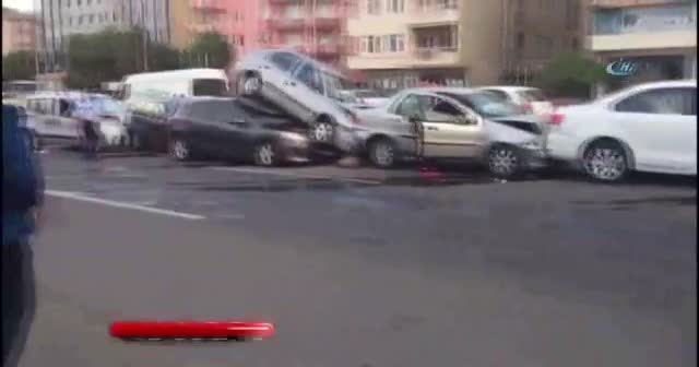 Tekirdağ’da 7 araç birbirine girdi: 7 yaralı