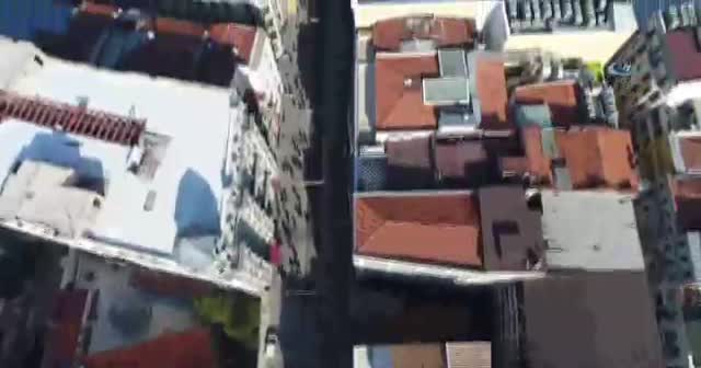 İstiklal Caddesindeki çalışmalar havadan görüntülendi