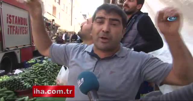 Kağıthane'de pazar yerinde yangın paniği