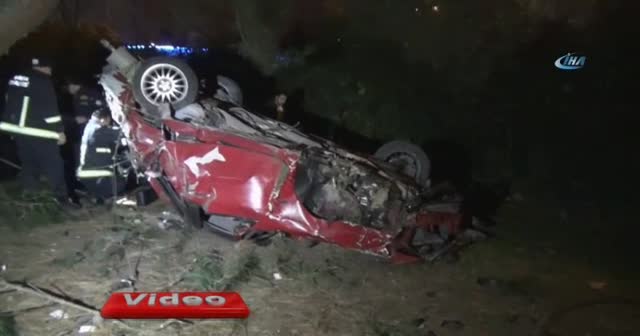 Takla atan araçtan ucuz kurtuldu