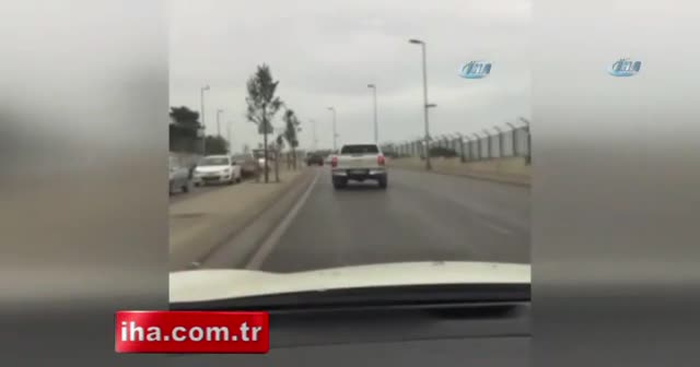 Trafik magandasının yaptığı kaza kamerada
