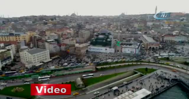 61 milyon liralık kuyruk havadan görüntülendi