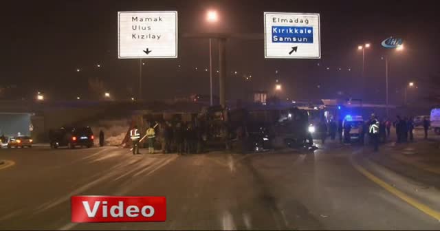 Ankara'da alçı yüklü tır devrildi: 1 ölü